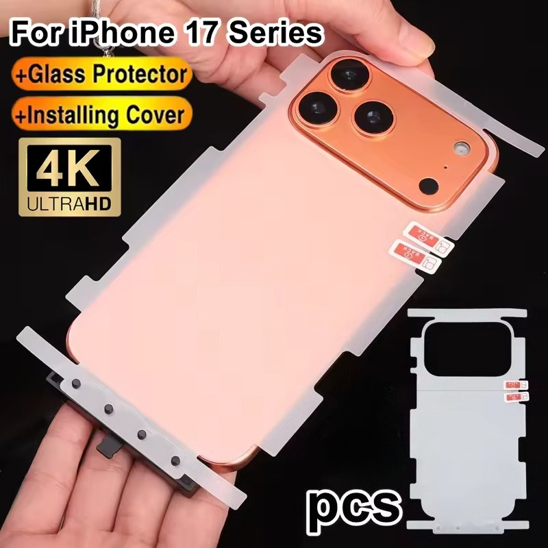 🌈 2 IN 1 🌈 ฟิล์มกันรอยรอบตัวเครื่องใส ฟิล์มใส ฟิล์มกันรอยหลัง for iphone 17 16 15 pro max 14 Pro Max SE2 SE3 7 8 7+ 8+ X XS XR Xsmax 13 13PRO 13PROMAX