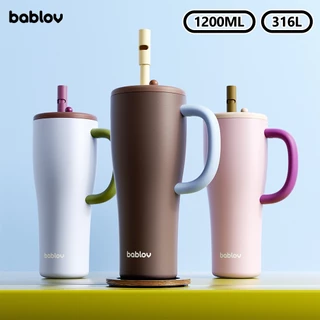 Bablov กระบอกน้ำเก็บอุณหภูมิ 1 ลิตร (35 oz) | กันรั่ว 360° แก้วสแตนเลส S316 | เก็บความเย็น-ร้อน 6-8 ชม. | ฐานรองในรถ | สำหรับออกกำลังกาย ที่ทำงาน ใช้ประจำวัน