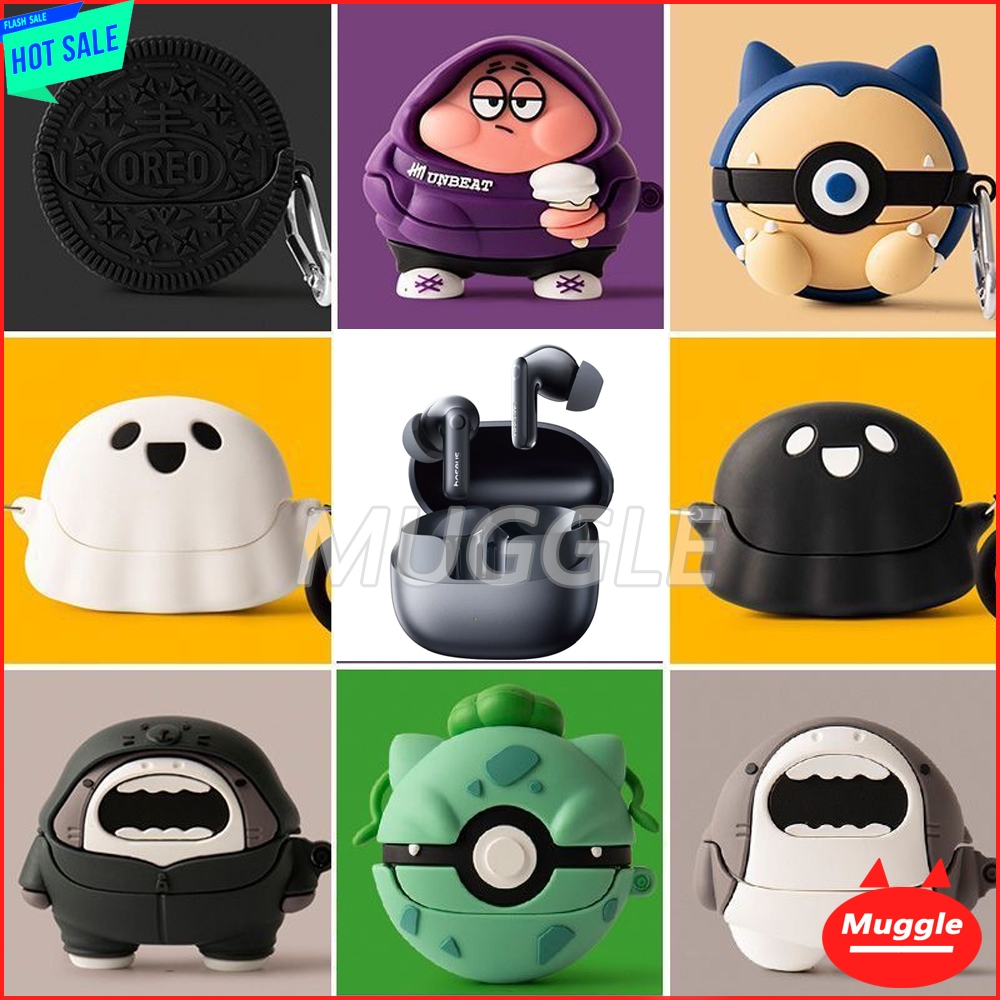 เคส Baseus BP1 Pro หูฟังเกราะป้องกันเคสซิลิโคนอ่อนนุ่มน่ารักการ์ตูนหูฟังฝาครอบ Baseus หูฟังไร้สายบลู