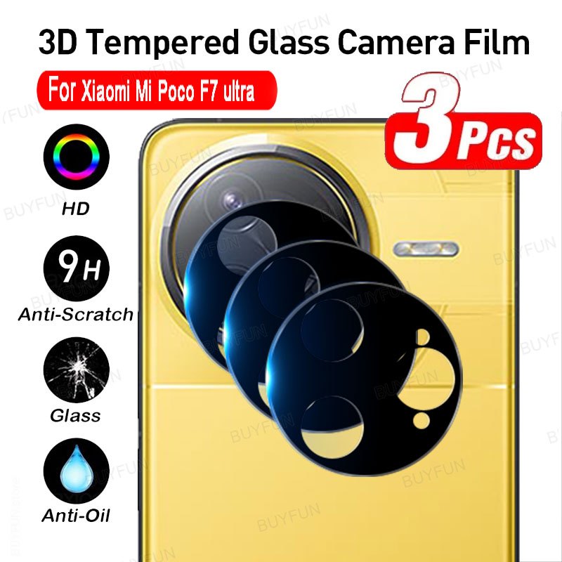 3PCS 3D Curved Tempered Glass Camera Protector For Xiaomi Poco F7 ulta F7 5G pokof7 X7 Pro pocox7 po