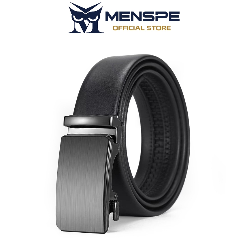 MENSPE เข็มขัดแฟชั่นผู้ชายธุรกิจพักผ่อนมีสไตล์หัวเข็มขัดอัตโนมัติเข็มขัดกีฬาเยาวชนหนังวัวชั้นสอง