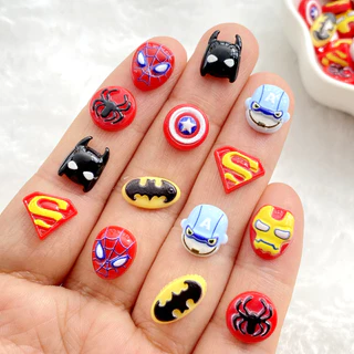 50 ชิ้นผสมเล็บเรซิ่น mini การ์ตูน Shield Charms DIY Craft สําหรับเล็บ 3D ตกแต่งเครื่องประดับ