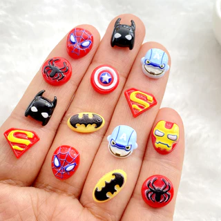 50 ชิ้นผสมเล็บเรซิ่น mini การ์ตูน Shield Charms DIY Craft สําหรับเล็บ 3D ตกแต่งเครื่องประดับ