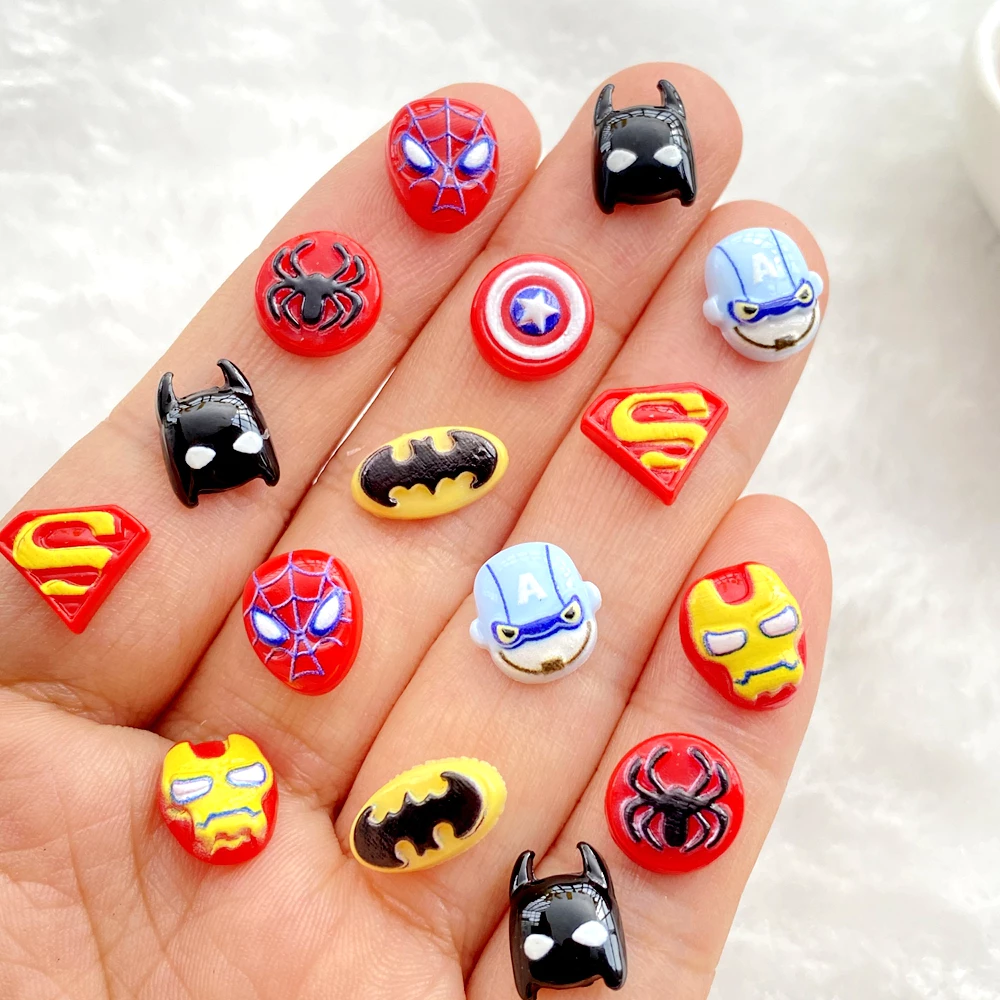 50 ชิ้นผสมเล็บเรซิ่น mini การ์ตูน Shield Charms DIY Craft สําหรับเล็บ 3D ตกแต่งเครื่องประดับ