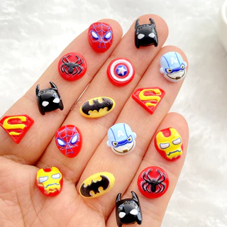 50 ชิ้นผสมเล็บเรซิ่น mini การ์ตูน Shield Charms DIY Craft สําหรับเล็บ 3D ตกแต่งเครื่องประดับ