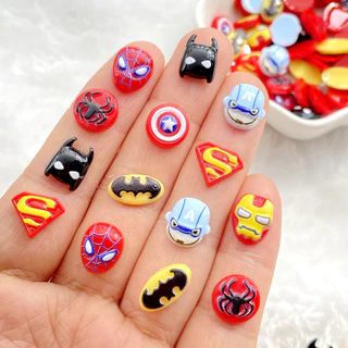 50 ชิ้นผสมเล็บเรซิ่น mini การ์ตูน Shield Charms DIY Craft สําหรับเล็บ 3D ตกแต่งเครื่องประดับ