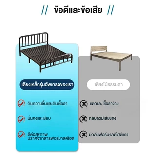 WA เตียงเหล็ก 3.5/4/5ฟุต เตียงนอน เหล็กกลม ผลิตจากเห ล็กกล้า คาร์บอน คุณภาพสูง แบริ่งน้ำหนัก 500kg ใช้งาน ได้นาน50ปี
