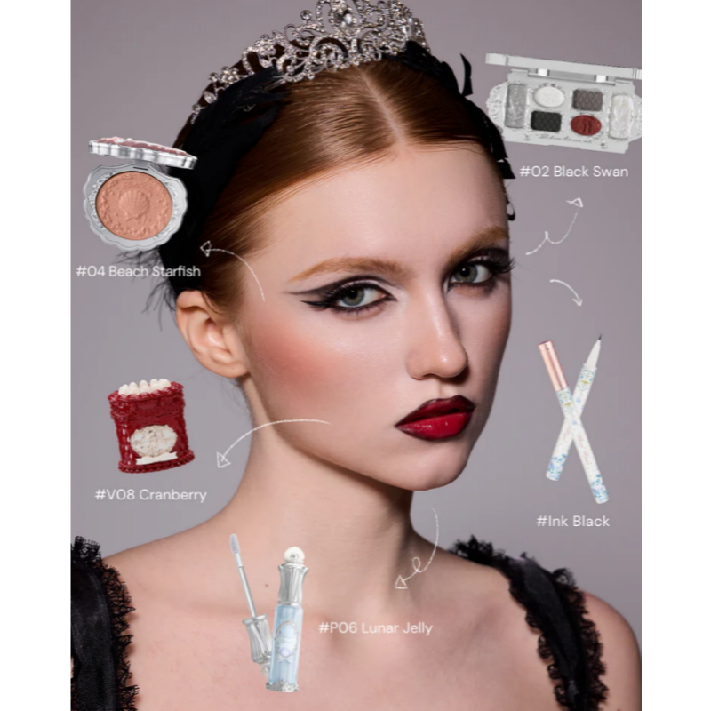 Flower Knows Midnight Swan Set ลิปสติก Blush Eyeshadow Palette Set