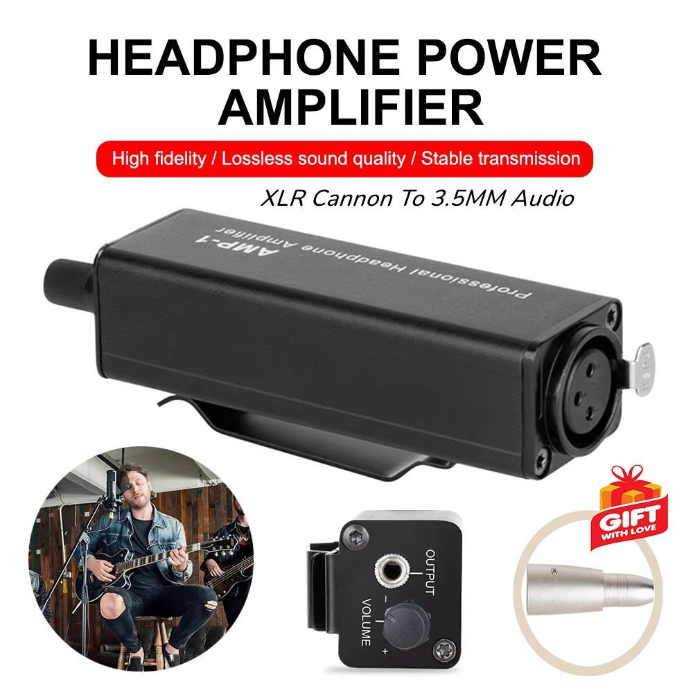 ตัวแปลงเครื่องขยายเสียงหูฟังแบบพกพา XLR ถึง 3.5 มม.อินเทอร์เฟซเสียง Mini HIFI เครื่องขยายเสียงหูฟังค