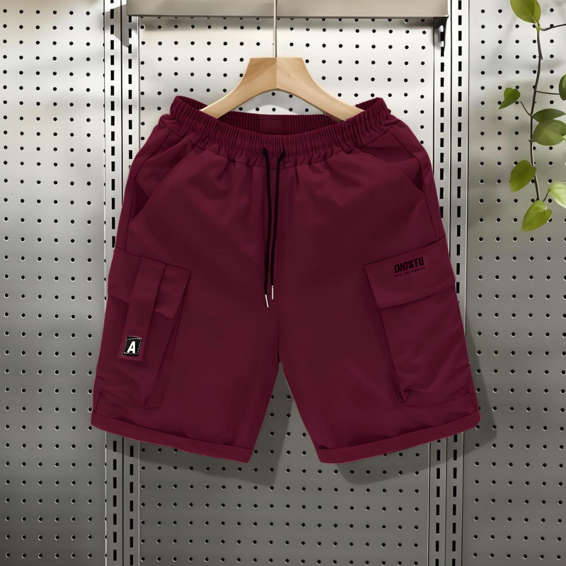 กางเกงขาสั้นหลวมผู้ชาย All-Match Retro Simple Loose Style Multi-pocket เหมาะสําหรับกางเกงกีฬากลางแจ้ง - รูปที่ 6