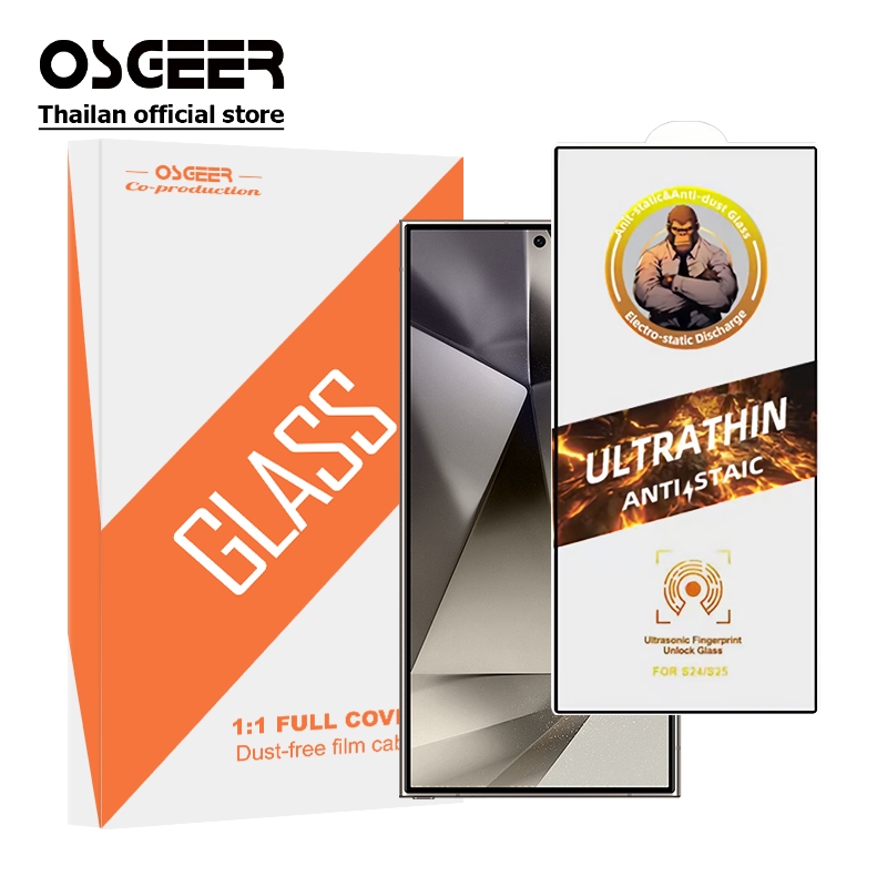 OSSGEER กระจกนิรภัยสําหรับ Samsung Galaxy S26 S25 S24 S23 S22 Ultra HD ตัวป้องกันหน้าจอความเป็นส่วนตัว [ปลดล็อคลายนิ้วมือ] ฟิล์มส่วนตัว กันรอยขีดข่วน สัมผัสที่ไวต่อการสัมผัส