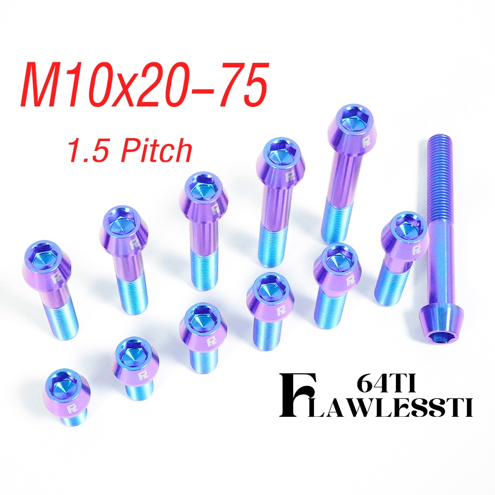 FLAWLESSTI M10x20-75 1.5 Pitch Gr5 Titanium Bolt เบรค Caliper ด้านหน้าด้านหลังท่อไอเสีย Swingarm Bol