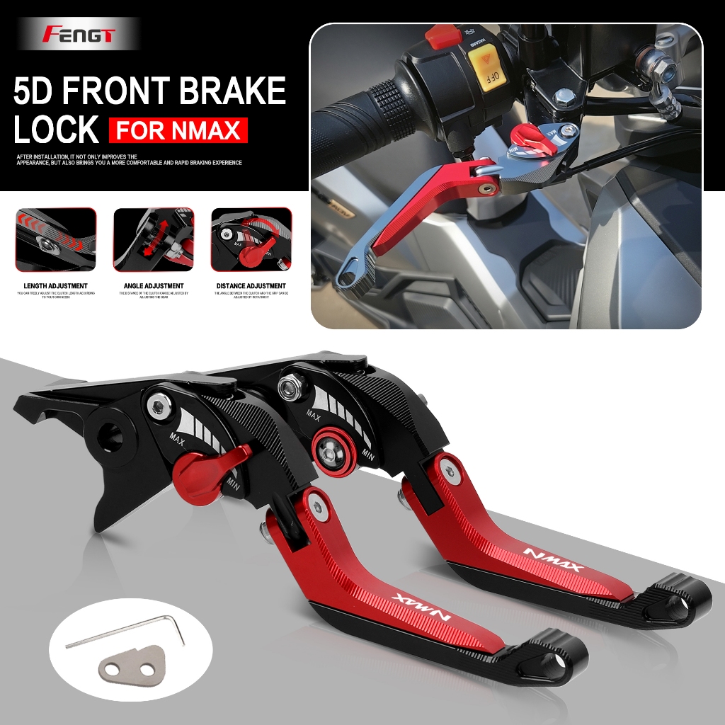 ใหม่ 5D มือจับเบรครุ่นพับได้ สําหรับ YAMAHA NMAX155 V1/V2/V3 2015-2025 ขยายคันเบรคคลัทช์