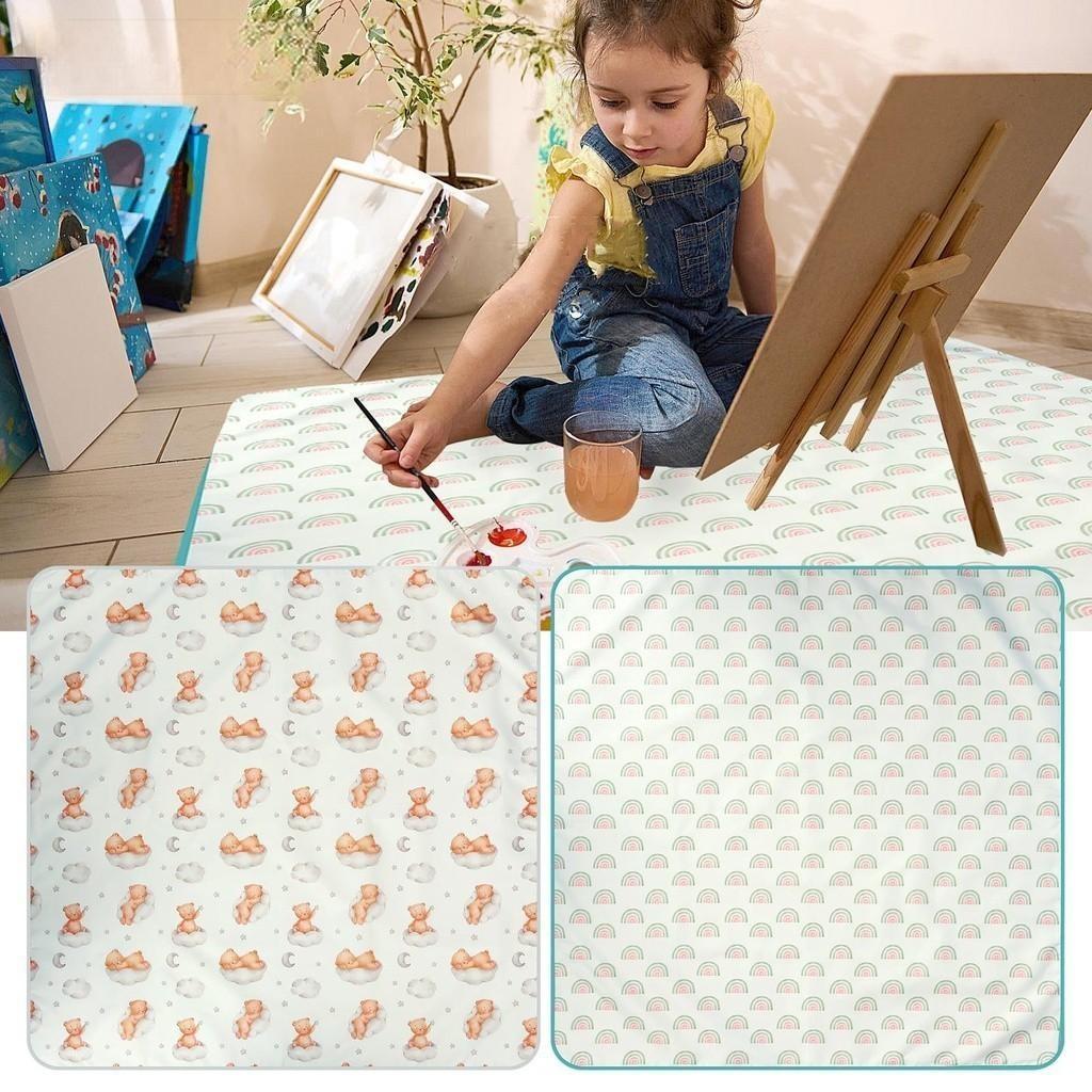 แผ่นรองเก้าอี้เด็ก กันน้ำ กันลื่น 43×43 นิ้ว สำหรับเก้าอี้ทานข้าวทรงสูง ใช้ซ้ำได้ แผ่นรองนั่งเด็ก