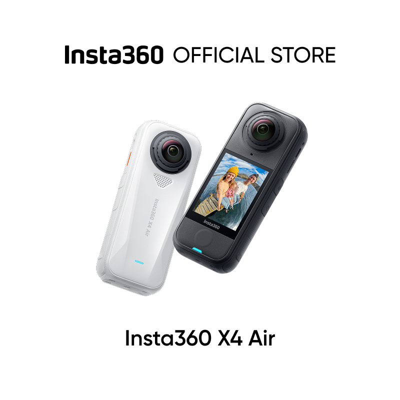 Insta360 X4 Air - น้ําหนักเบา 165g 8K 360 กล้อง, เอฟเฟกต์ไม้เซลฟี่ที่มองไม่เห็น, เลนส์เปลี่ยนได้, Shoot First & Frame Later, การ์ดลมในตัว, FlowState Stabilization, AI-Powered App