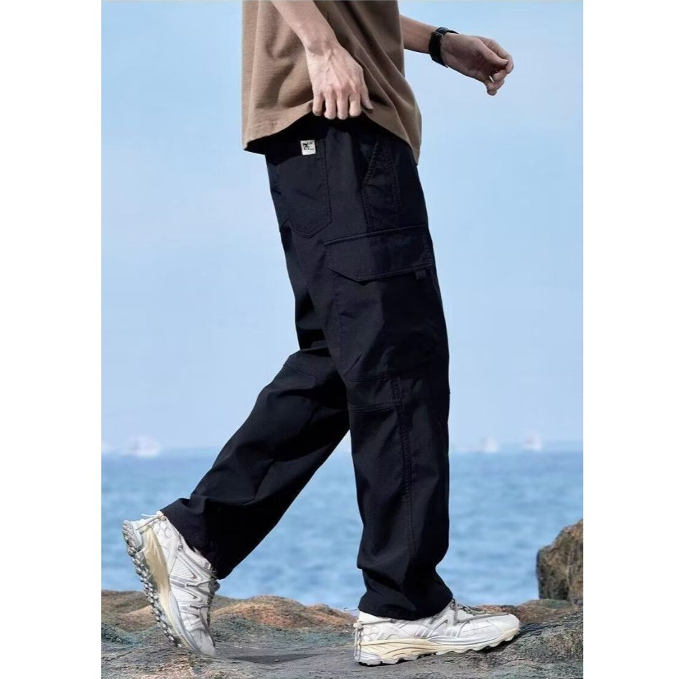 M-4XL กางเกงคาร์โก้สไตล์อเมริกัน กางเกงขากว้าง ทรงหลวม เอวปรับได้สามารถใส่ได้ทั้งผู้หญิงผู้ชาย - รูปที่ 5