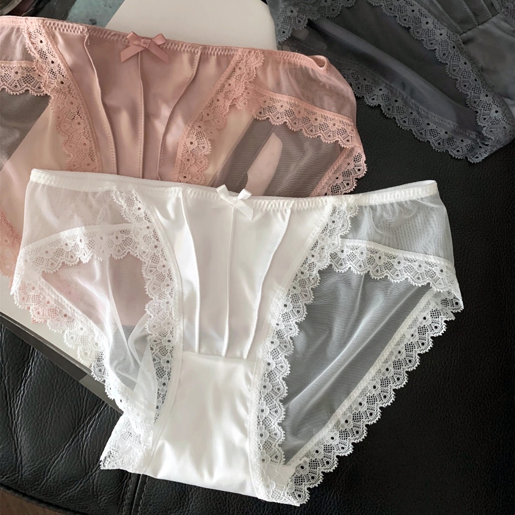 Yomi_girl กางเกงในผู้หญิง กางเกงในลูกไม้ สไตล์เซ็กซี่ การออกแบบกางเกงในซับในสองชั้น งานฝีมือประณีต เ