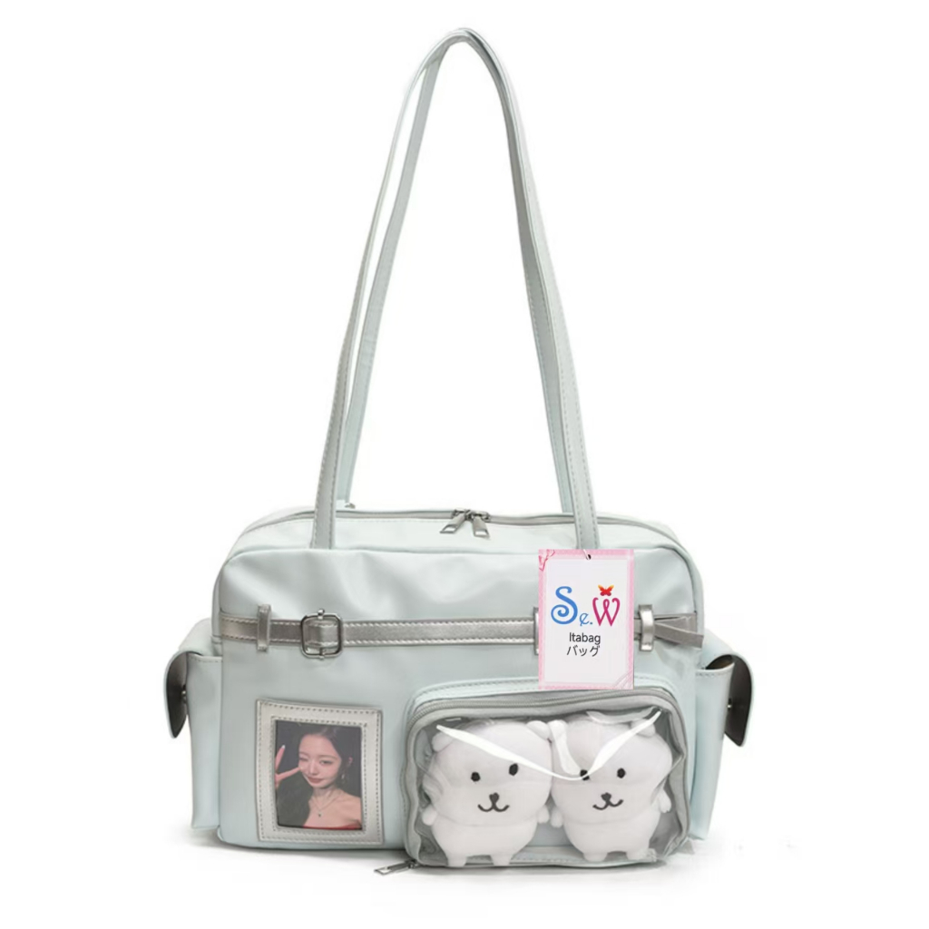 [พร้อมที่จะจัดส่ง] Se.W Itabag Women Bag Shoulder Bag กระเป๋าสตรีกระเป๋าเป้สะพายหลังกระเป๋าไหล่น่ารักน้ำหนักเบา PU กันน้ำ