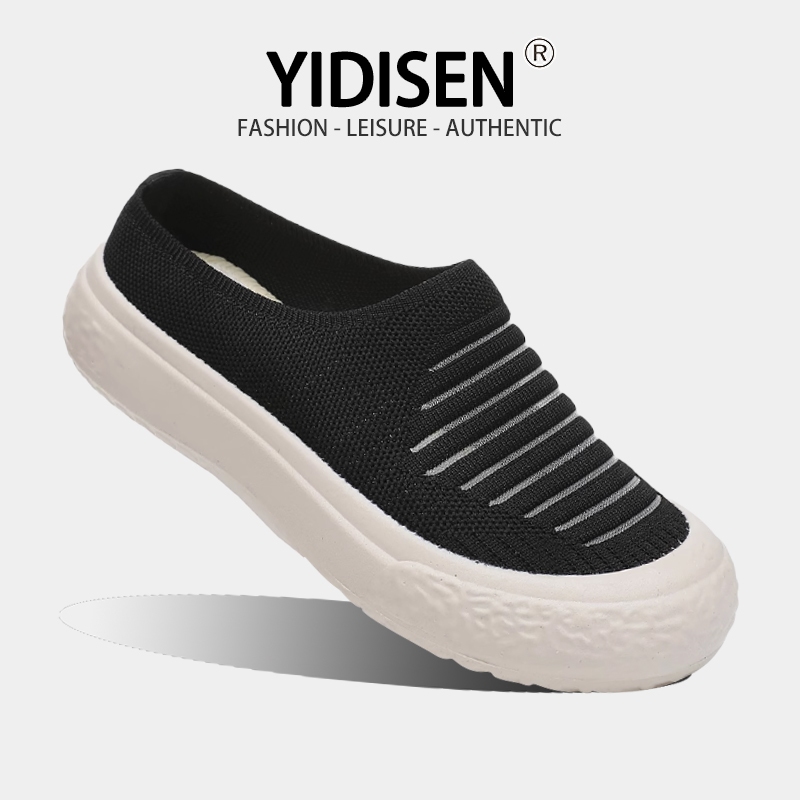 YIDISEN รองเท้าผู้หญิงบนตาข่ายทั้งหมดสําหรับฤดูร้อนปี 2025 รองเท้าแม่เหมาะสําหรับสวมใส่กลางแจ้ง