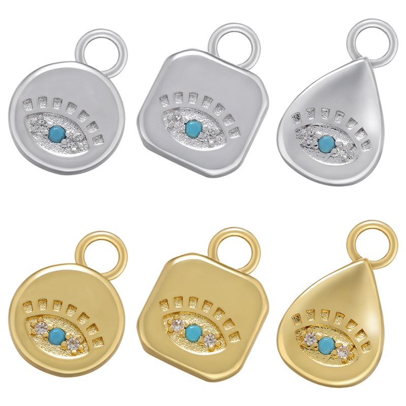 จี้สี่เหลี่ยมทรงกลม สีทอง Water Drop charm สำหรับการทำต่างหูแฮนด์เมด พร้อมจำหน่ายส่ง