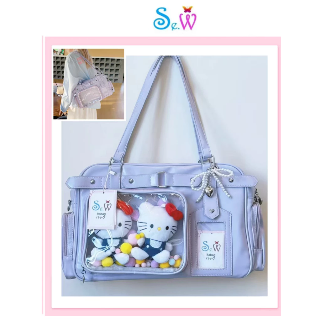 [พร้อมที่จะจัดส่ง] Se.W Itabag Women Bagกระเป๋าสตรีกระเป๋าไหล่ขนาดใหญ่ PU กันน้ำสำหรับคอนเซอร์ตการเดินทาง