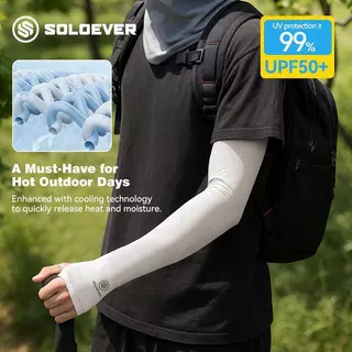 【TH Delivery 】【ซื้อ 1 แถม 1】SOLOEVER ชุดปลอกแขนและขา ป้องกันแสงแดด UPF50+ ผ้าไหมน้ำแข็งเย็นสบาย ระบายอากาศได้ดี ป้องกันรังสียูวี สำหรับผู้ชายและผู้หญิง ปั่นจักรยานกลางแจ้ง วิ่ง และเล่นกีฬา