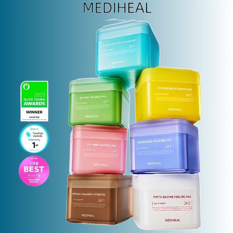 Mediheal Toner Pad โทนเนอร์แพด 100pads แผ่นบำรุงผิวเฉพาะจุด ลดปัญหาสิว เติมความชุ่มชื้นกระจ่างใส ✨