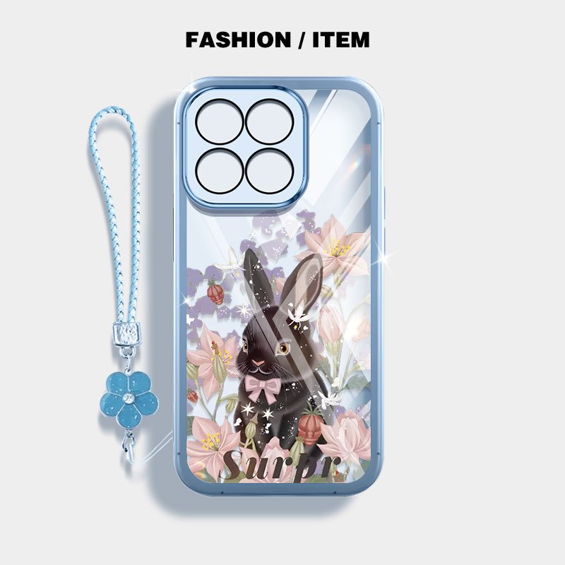 YBDเคสโทรศัพท์ใสสําหรับHonor X7D Honor 400 Smaart X8B X8C 4Gดอกไม้กระต่ายชุดน่ารักสไตล์Precision Hol