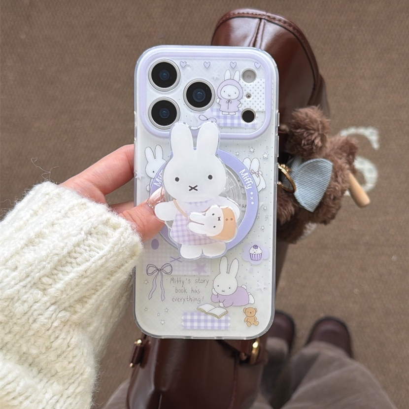 สําหรับIphone Case 17 Pro Max 16 Pro Max 15 Pro Max 14 Pro Maxอ่านMiffyกระต่ายเคสโทรศัพท์