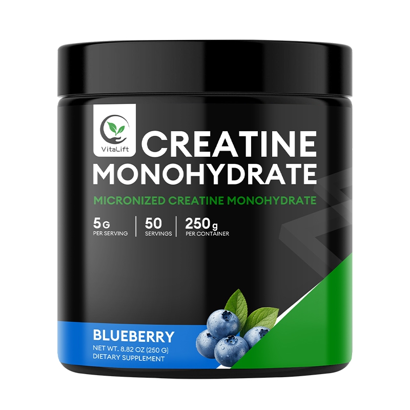 VItaLift Creatine Monohydrate Powder (รสบลูเบอร์รี่) - Micronized Creatine Muscle Recovery + Muscle Builder สําหรับผู้ชายและผู้หญิง | อาหารเสริมออกกําลังกาย