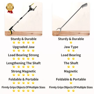 32 นิ้วยาวพิเศษ Grabber Reacher พร้อมขากรรไกรหมุนได้ - Mobility Aid Reaching Assist Tool (สีเหลือง)