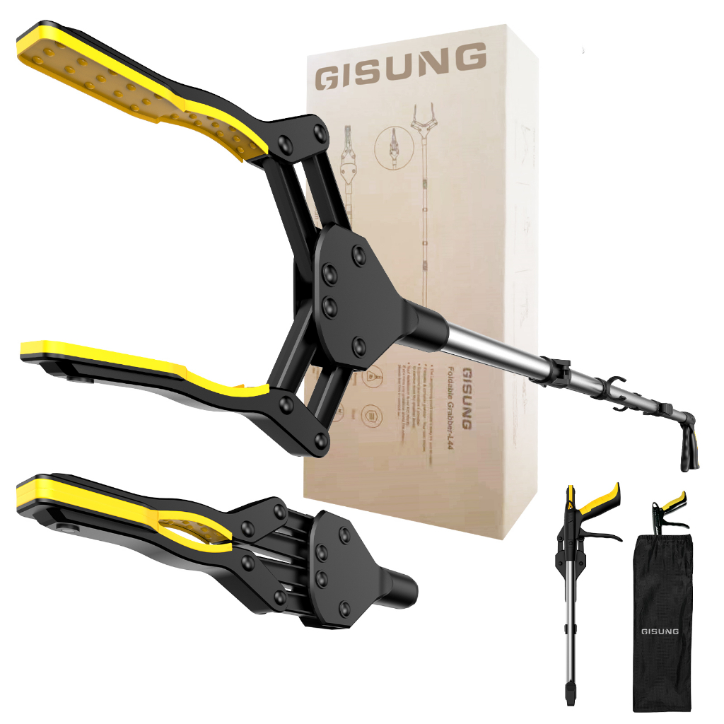 Grabber Reacher 36 นิ้ว, Grabbers แบบพับได้สําหรับผู้สูงอายุ It Reaching Tool พร้อมขากรรไกรและถุงเก็บหมุนได้อัพเกรด, ปลายแม่เหล็กแรงสูง, เครื่องมือรถกระบะ Grabber ที่ทนทานสําหรับถังขยะ