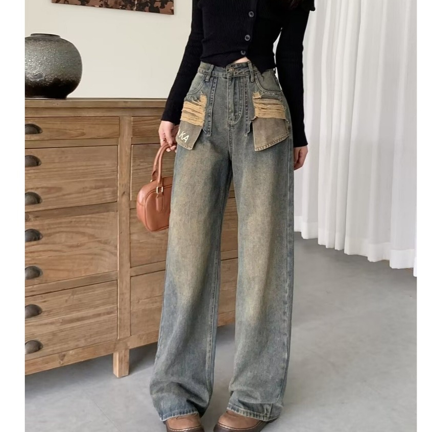 All-Match Temperament New Style Lazy Trend Simple Japanese ins Jeans