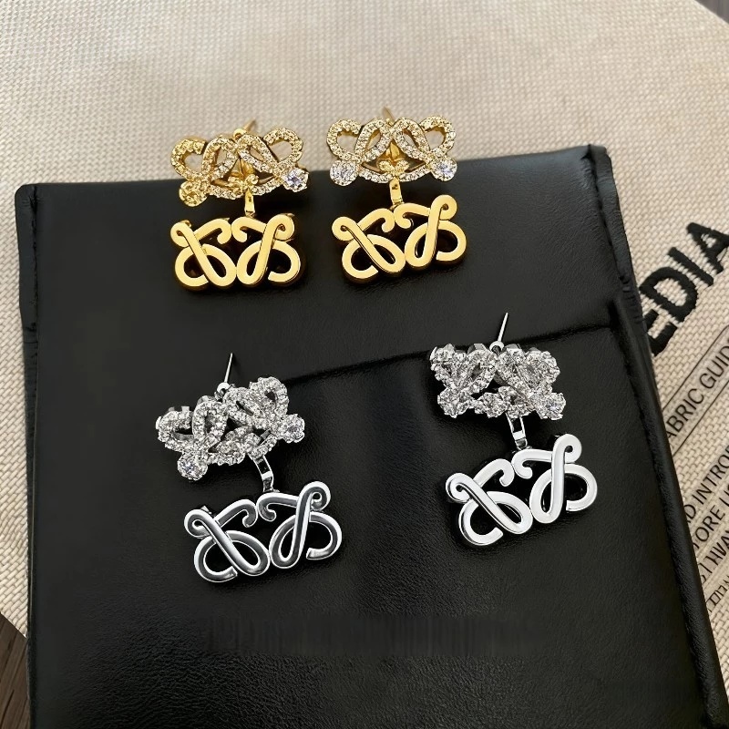 ใหม่แฟชั่นสแควร์เพทายจดหมายเรขาคณิตต่างหูกลวง