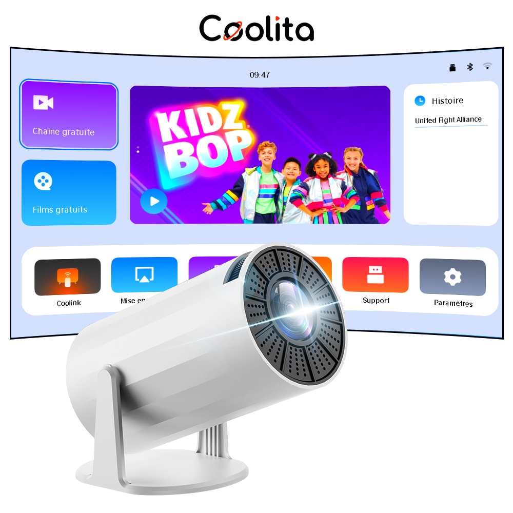 SALANGE X8 Smart Video ProjectorCoolita OS Native 720P รองรับ 4K HD WIFI6 BT5.0 1000 + ฟรี TV Live C