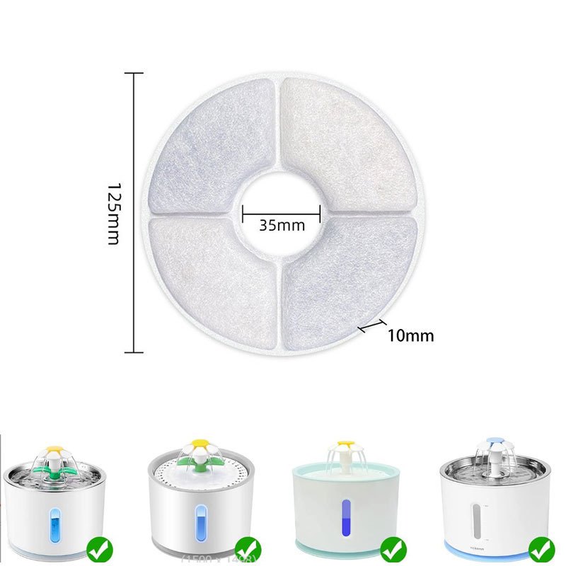 แมวตู้น้ํากรององค์ประกอบตัวกรองคาร์บอนที่เปิดใช้งานตู้น้ําสัตว์เลี้ยงแมวน้ําพุกรองผ้าฝ้าย