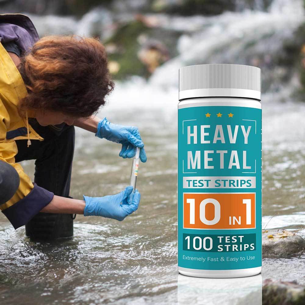 100 ชิ้น Heavy Metal Water Test Strips Manual Iron Copper Mecury Lead Drinking Water Test Kit 10 in 1