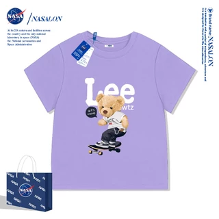 NASA เสื้อยืดเด็กแขนสั้น ผ้า cotton 100% เสื้อเด็กผู้ชาย ลายการ์ตูนแฟชั่น ระบายอากาศดี นุ่มสบาย ทรงหลวม
