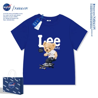 NASA เสื้อยืดเด็กแขนสั้น ผ้า cotton 100% เสื้อเด็กผู้ชาย ลายการ์ตูนแฟชั่น ระบายอากาศดี นุ่มสบาย ทรงหลวม