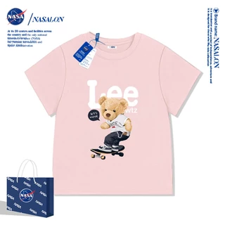 NASA เสื้อยืดเด็กแขนสั้น ผ้า cotton 100% เสื้อเด็กผู้ชาย ลายการ์ตูนแฟชั่น ระบายอากาศดี นุ่มสบาย ทรงหลวม