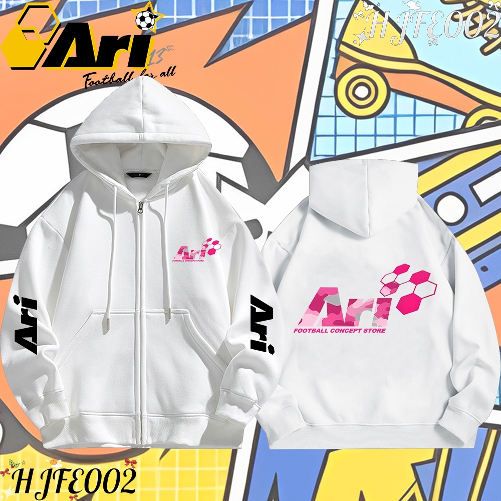 (พร้อมส่ง)Ari Football Jersey Zip-up Hoodie ผ้าCotton 100%ใส่ได้ ทั้ง ชาย ใส่สบาย ไม่หด ไม่ย้ Stand collar sweatshirt#03