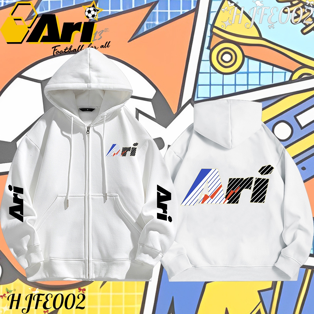 (พร้อมส่ง)Ari Football Jersey Zip-up Hoodie ผ้าCotton 100%ใส่ได้ ทั้ง ชาย ใส่สบาย ไม่หด ไม่ย้ Stand collar sweatshirt#04