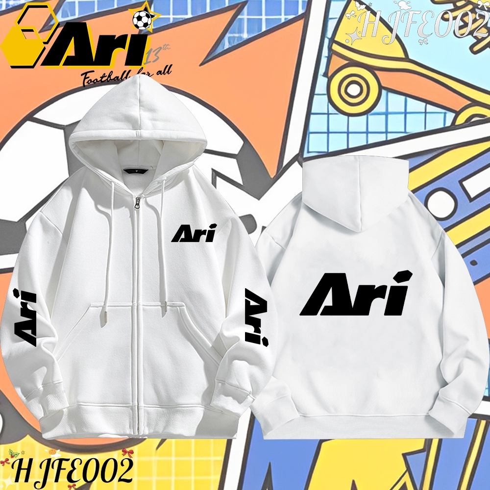 (พร้อมส่ง)Ari Football Jersey Zip-up Hoodie ผ้าCotton 100%ใส่ได้ ทั้ง ชาย ใส่สบาย ไม่หด ไม่ย้ Stand collar sweatshirt#013