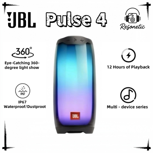 ลําโพงไร้สาย JBL PULSE 4 – เวลาเล่น 12 ชม., ไฟ LED Beat-Driven, PartyBoost