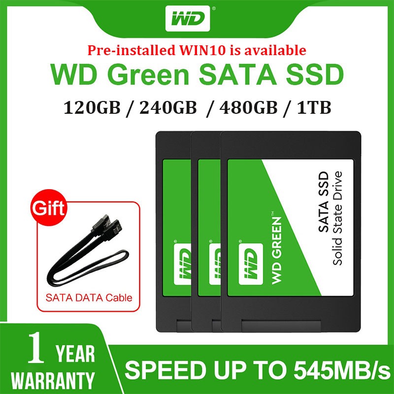 SSD 120GB 240GB  1TB SATA3 2.5 นิ้ว WD Green Solid State Drive เหมาะสําหรับแล็ปท็อป