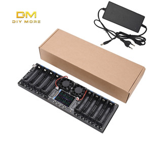 DIYMORE 2.4 นิ้วหน้าจอโค้งแปดช่อง 18650 ความจุแบตเตอรี่เครื่…