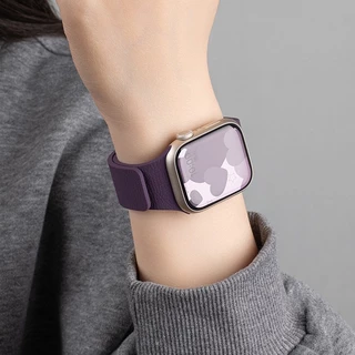 สายซิลิโคนแม่เหล็ก ลายลิ้นจี่ สำหรับ Apple Watch Ultra 3/2 / ซีรีย์ 11/10/9/8/7/6/5/3/SE ขนาด 41/42/44/45/46mm 49mm กันน้ำได้ สวมใส่สบาย สำหรับออกกำลังกาย Magnetic Silicone Strap