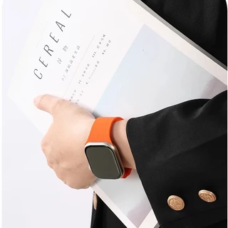 สายซิลิโคนแม่เหล็ก ลายลิ้นจี่ สำหรับ Apple Watch Ultra 3/2 / ซีรีย์ 11/10/9/8/7/6/5/3/SE ขนาด 41/42/44/45/46mm 49mm กันน้ำได้ สวมใส่สบาย สำหรับออกกำลังกาย Magnetic Silicone Strap