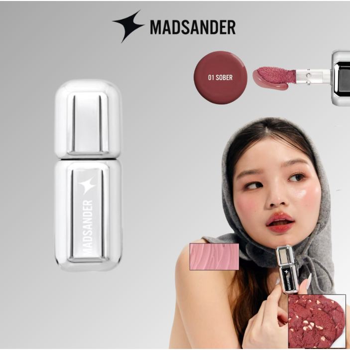 (Hot Sale)Madsander Dewy Glow Lip Tint 4g-01 SOBER-Quiet หรูหราและความสง่างามที่เข้าใจแล้ว