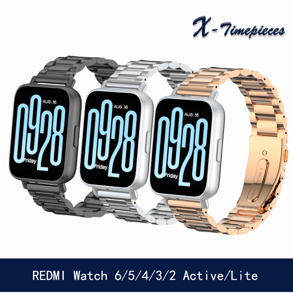สายรัดปรับได้สําหรับนาฬิกา Redmi 6/5/4/3/2 Active Lite และ Xiaomi Band 8/9/10 Pro สแตนเลสเปลี่ยนนาฬิกาโลหะธุรกิจกีฬากันน้ํา